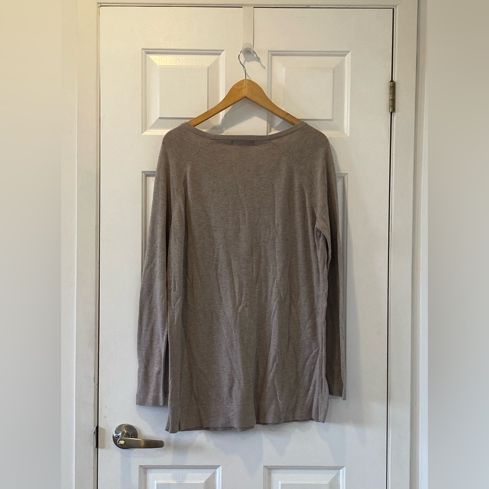 Mossimo Taupe Long Sleeve Sweater Size L – Women’s Lightweight Knit Top - Picture 2 of 5